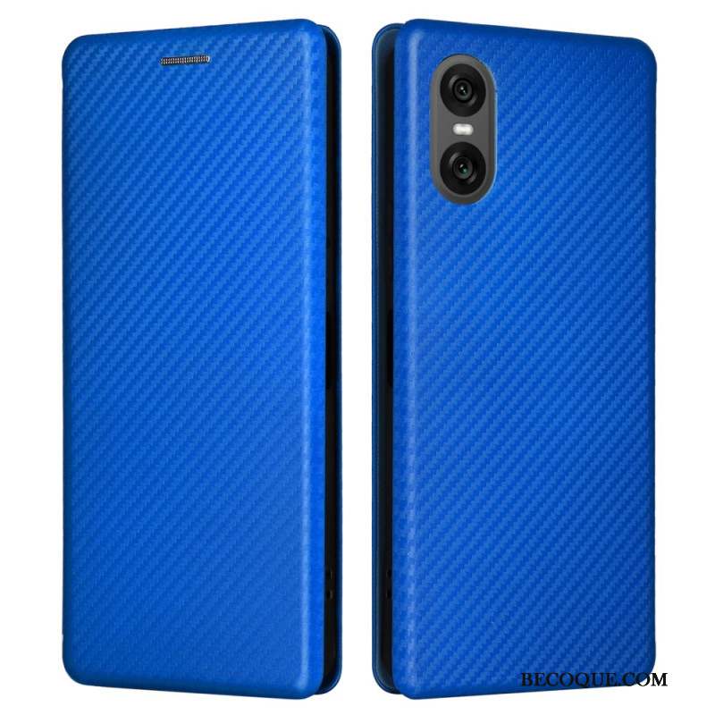 Flip Cover Sony Xperia 10 VI Fibre Carbone