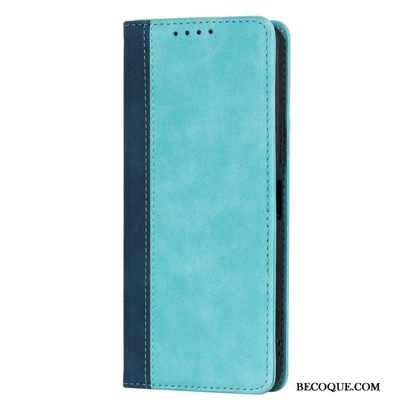 Flip Cover Sony Xperia 5 IV Bicolore Effet Cuir