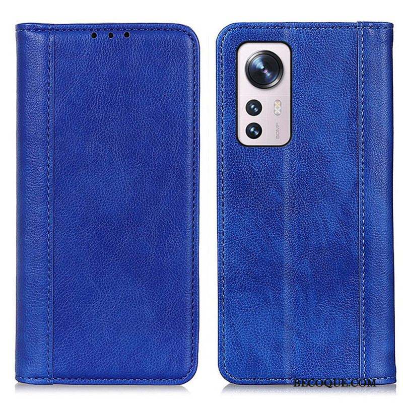 Flip Cover  Xiaomi 12 / 12X Version Coloré Cuir Fendu