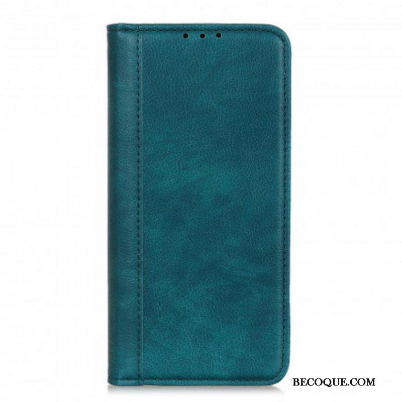 Flip Cover Xiaomi Redmi Note 10/10S/Poco M5s Version Cuir Litchi Fendu