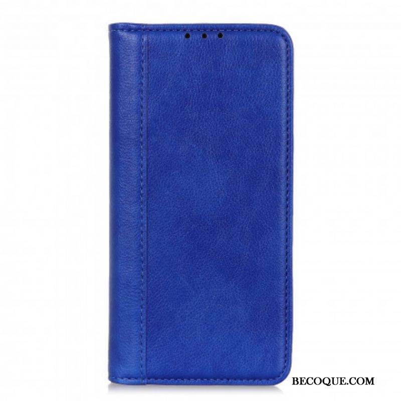 Flip Cover Xiaomi Redmi Note 10/10S/Poco M5s Version Cuir Litchi Fendu