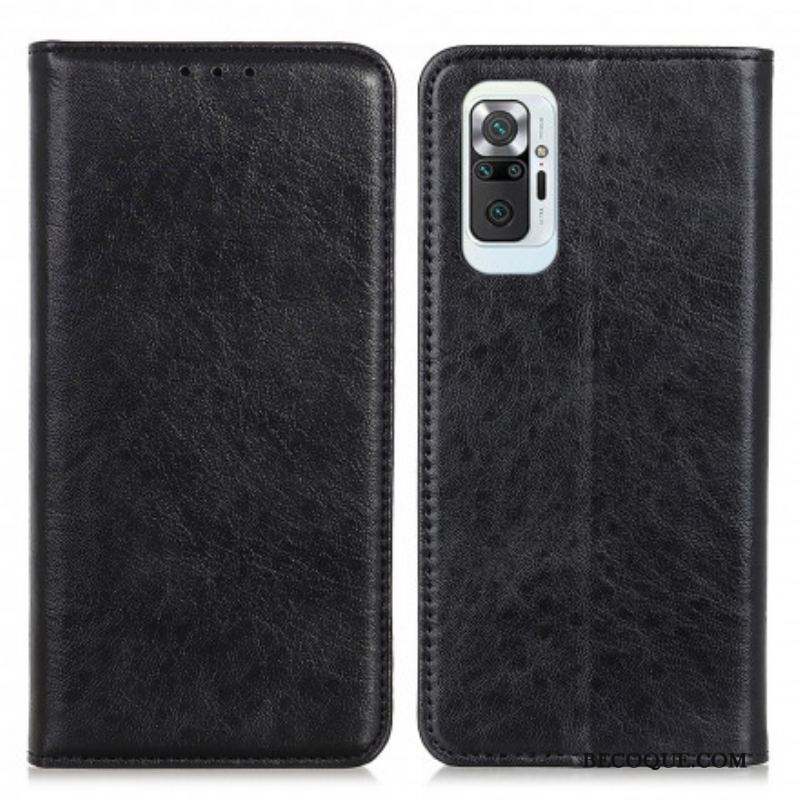 Flip Cover Xiaomi Redmi Note 10 Pro Cuir Fendu Texturé