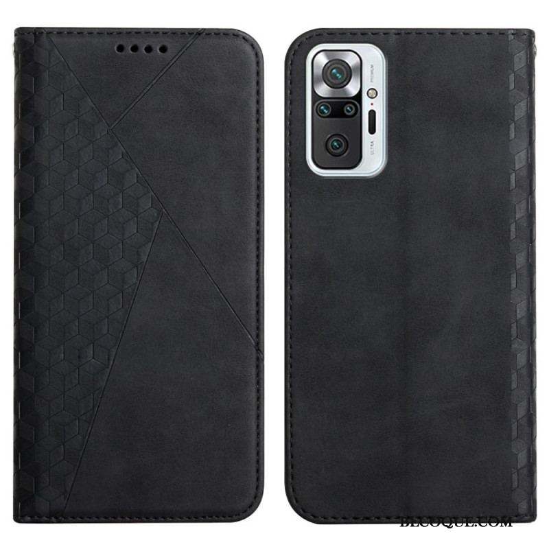 Flip Cover Xiaomi Redmi Note 10 Pro Effet Cuir Géo