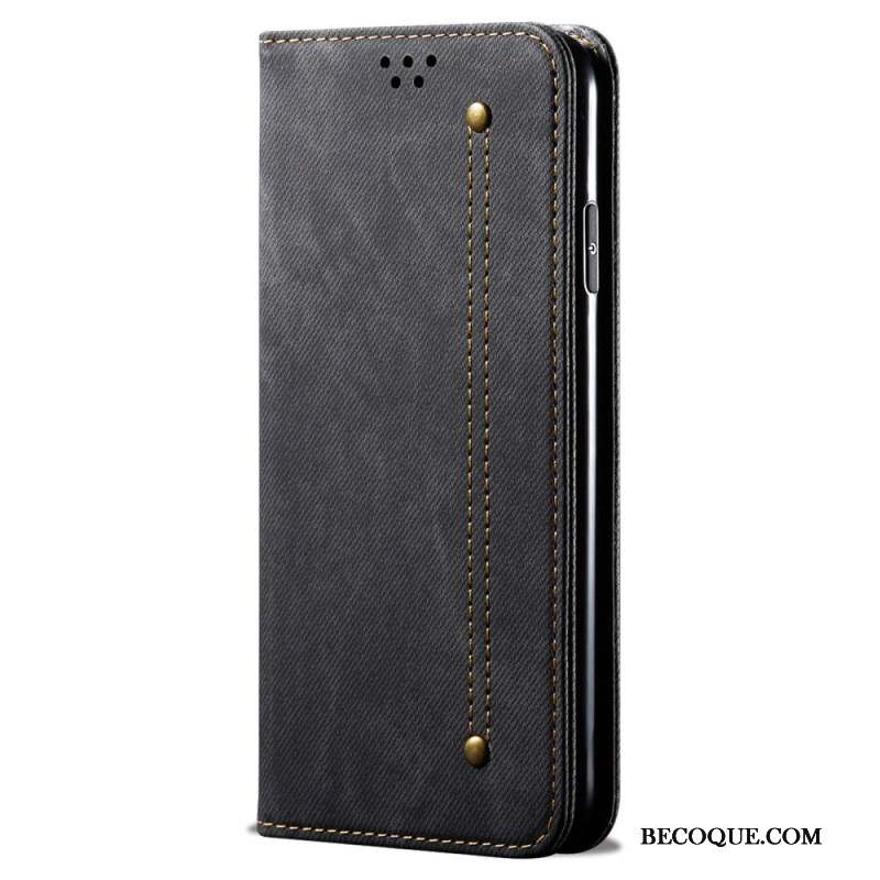 Flip Cover Xiaomi Redmi Note 13 4G Tissu Jeans