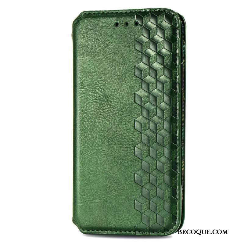 Flip Cover Xiaomi Redmi Note 13 5G Effet Cuir Vintage Losanges