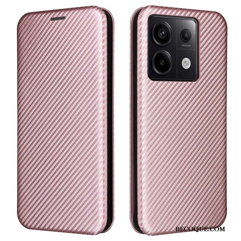 Flip Cover Xiaomi Redmi Note 13 Pro 5G / Poco X6 5G Fibre Carbone