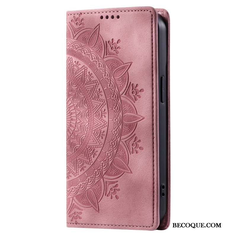 Flip Cover Xiaomi Redmi Note 13 Pro Plus 5G Effet Daim Mandala