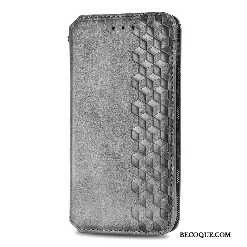 Flip Cover iPhone 13 Mini Effet Cuir Texture Diamant