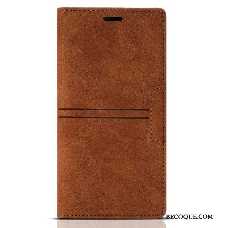 Flip Cover iPhone 13 Pro Style Cuir Couture Fermoir Magnétique