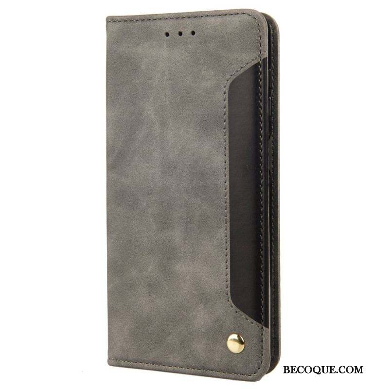 Flip Cover iPhone 14 Bicolore avec Rivet