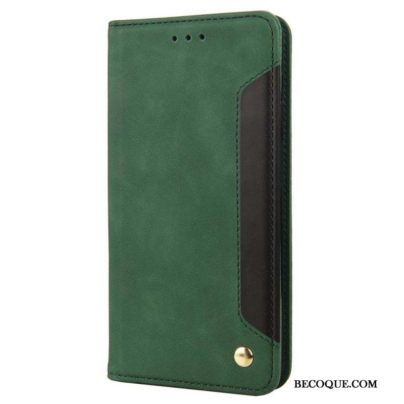 Flip Cover iPhone 14 Bicolore avec Rivet