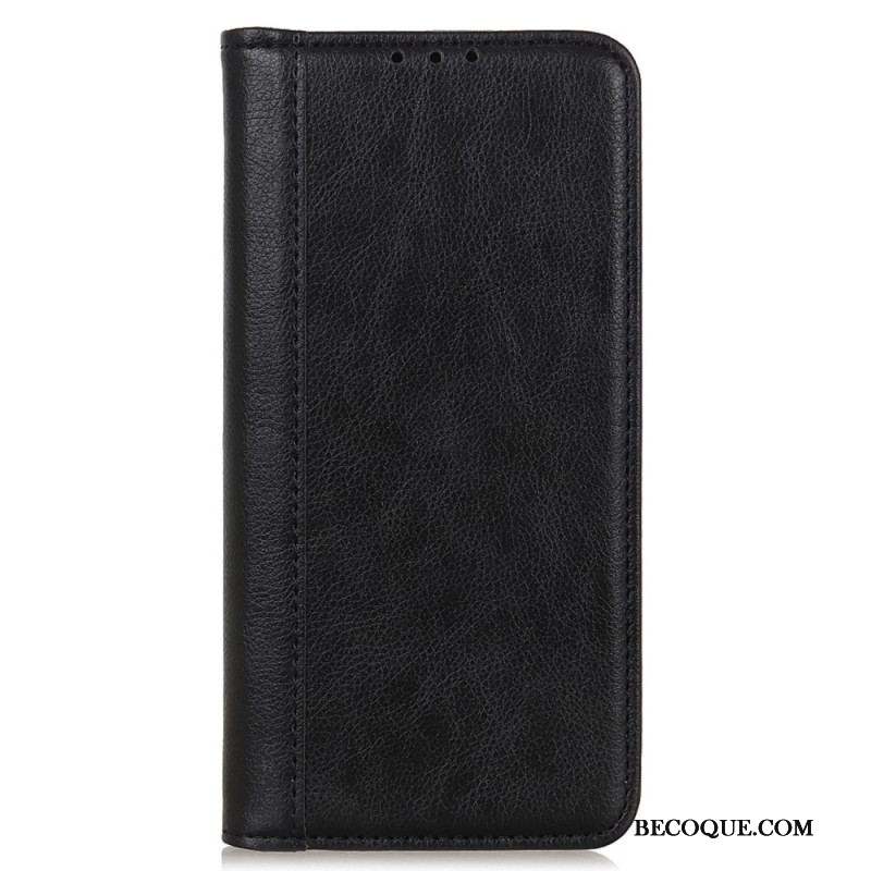 Flip Cover iPhone 14 Cuir Fendu Stylé