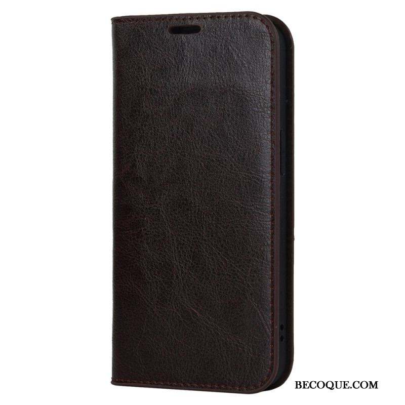 Flip Cover iPhone 14 Cuir Véritable