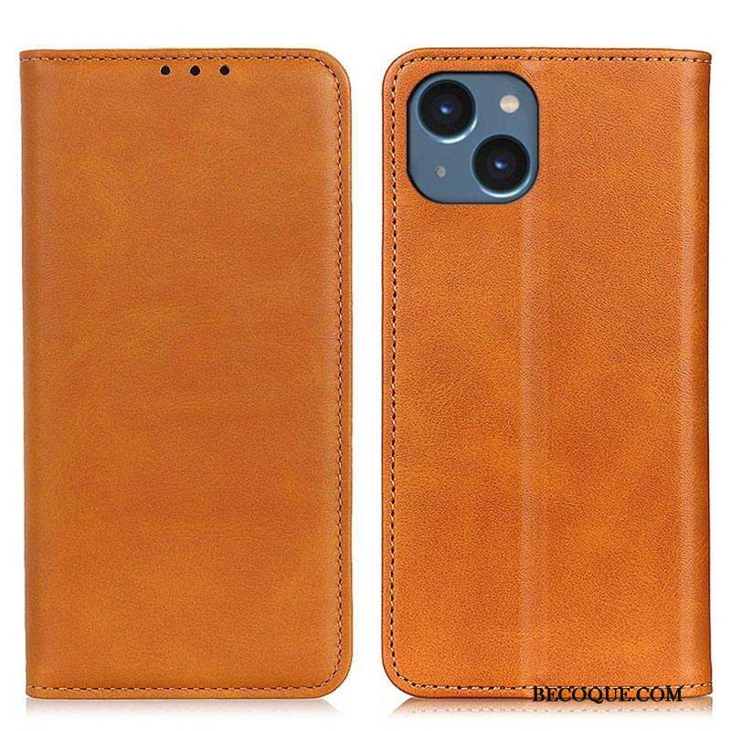 Flip Cover iPhone 14 Plus Cuir Fendu Mat