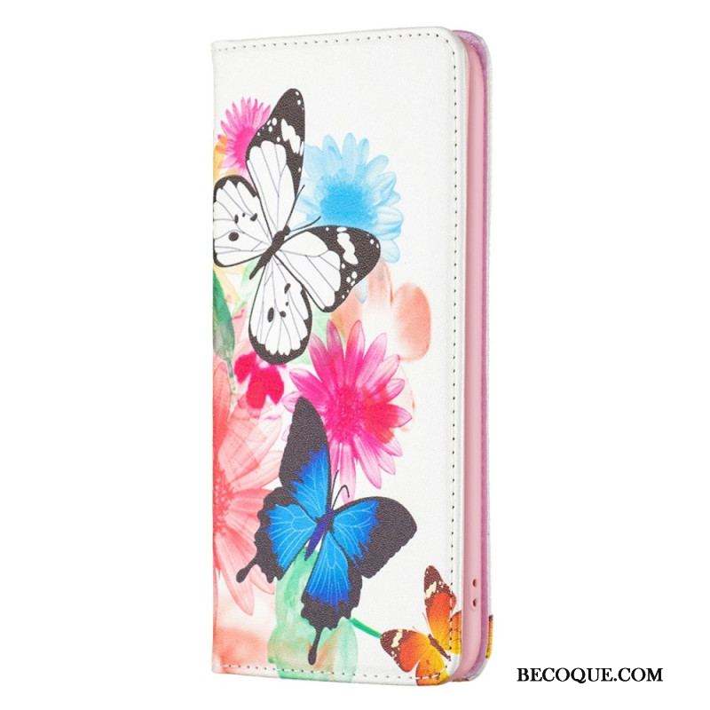 Flip Cover iPhone 14 Pro Papillons