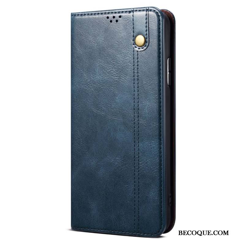 Flip Cover iPhone 16 Plus Simili Cuir Ciré