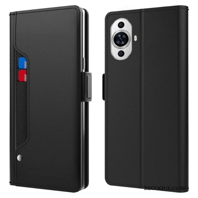 Housse Huawei Nova 12S Miroir et Porte-Cartes Frontal