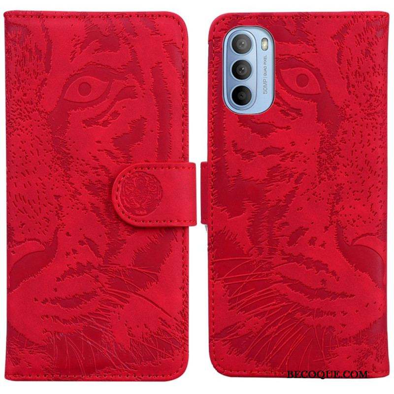 Housse Moto G41 / G31 Empreinte Face de Tigre