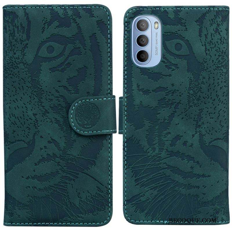 Housse Moto G41 / G31 Empreinte Face de Tigre