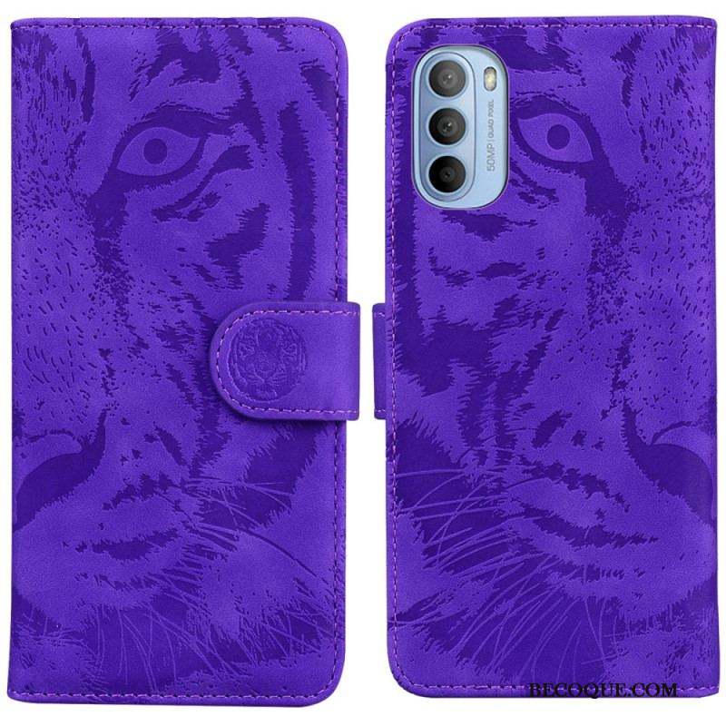 Housse Moto G41 / G31 Empreinte Face de Tigre