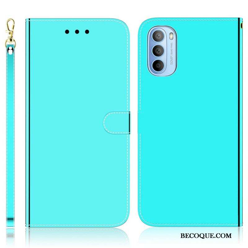 Housse Moto G41 / G31 Simili Cuir Couverture Miroir