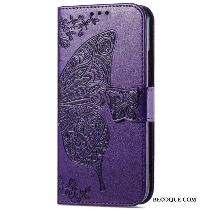 Housse Moto G73 5G Papillon Baroque