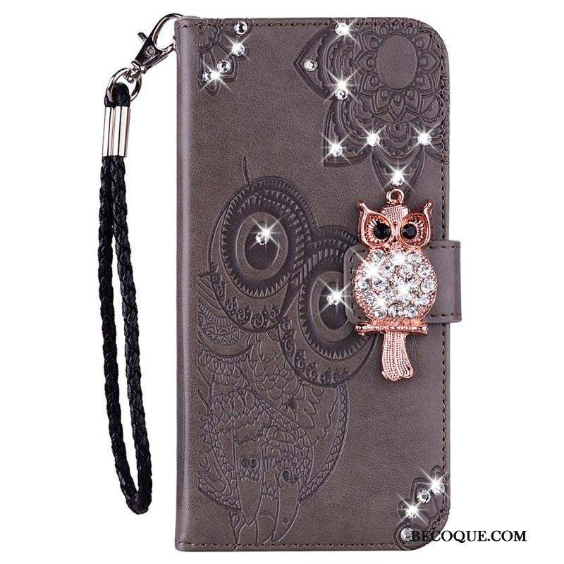 Housse Samsung Galaxy A13 5G / A04s Hibou Mandala et Breloque