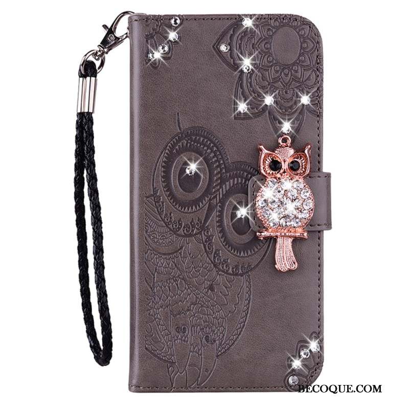 Housse Samsung Galaxy A15 Hibou Mandala et Breloque