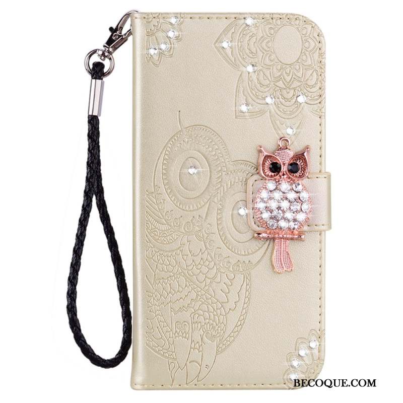 Housse Samsung Galaxy A15 Hibou Mandala et Breloque