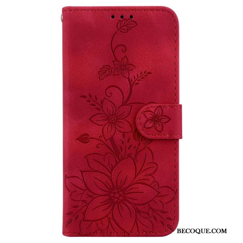 Housse Samsung Galaxy A15 Motif Floral à Lanière