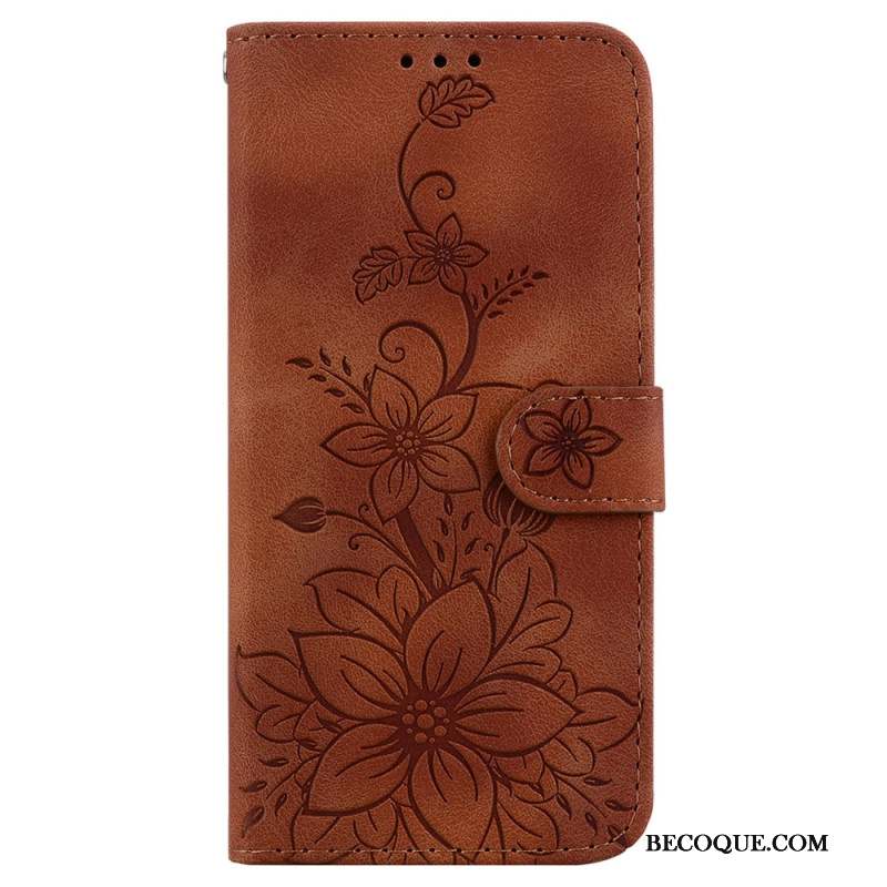 Housse Samsung Galaxy A15 Motif Floral à Lanière