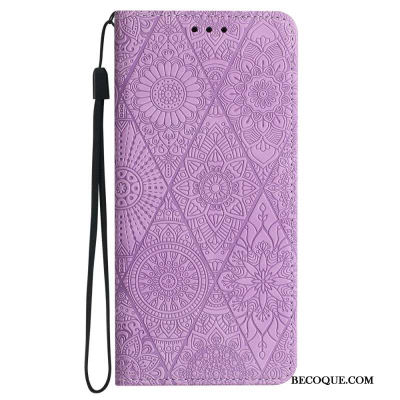 Housse Samsung Galaxy A16 4G / 5G Motif Floral et Lanière