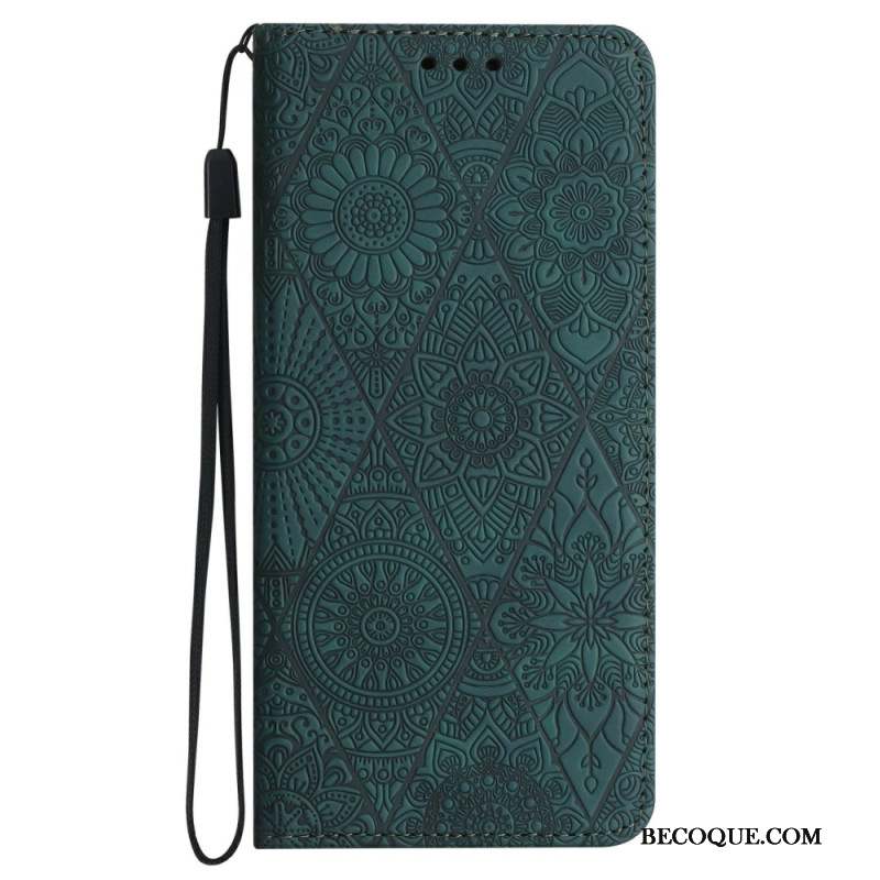 Housse Samsung Galaxy A16 4G / 5G Motif Floral et Lanière