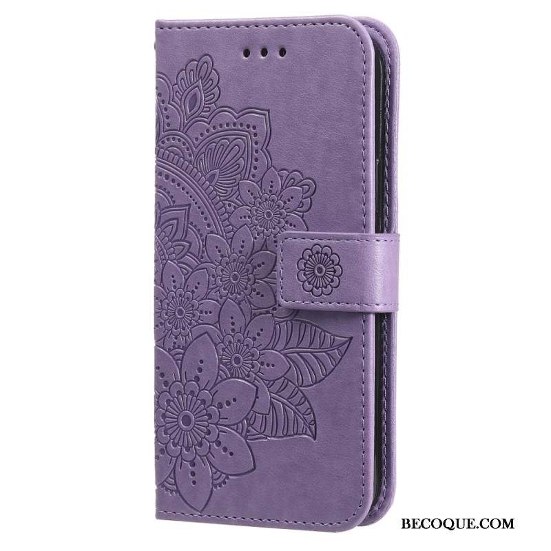 Housse Samsung Galaxy A55 5G Fleur Mandala à Lanière