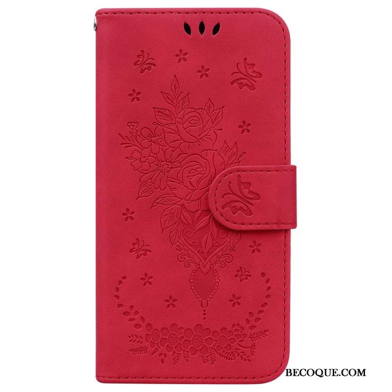 Housse Samsung Galaxy A55 5G Motif de Rose et Papillons