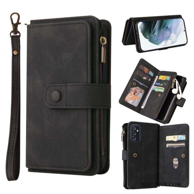 Housse Samsung Galaxy M52 5G Porte-Monnaie à Lanière