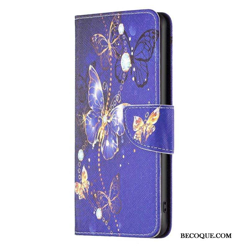 Housse Samsung Galaxy M53 5G Papillons Dorés