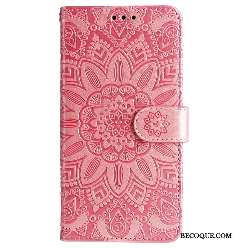 Housse Samsung Galaxy M55 5G Mandala avec Lanière