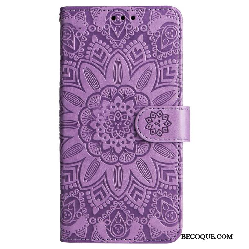 Housse Samsung Galaxy M55 5G Mandala avec Lanière