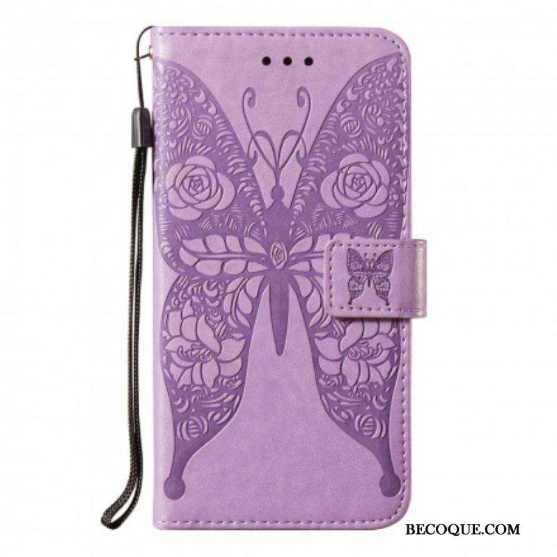 Housse Samsung Galaxy S21 5G Papillon Motif en Fleurs