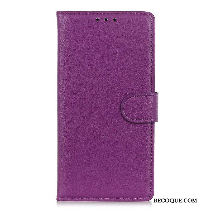 Housse Samsung Galaxy S21 5G Simili Cuir Litchi Traditionnel