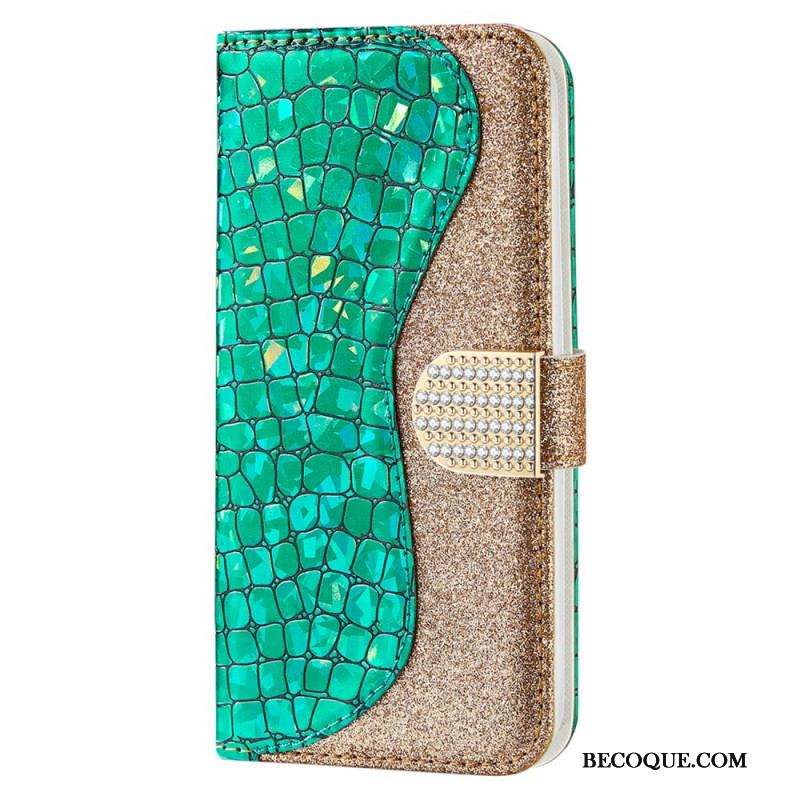 Housse Samsung Galaxy S22 Plus 5G Croco Diamants