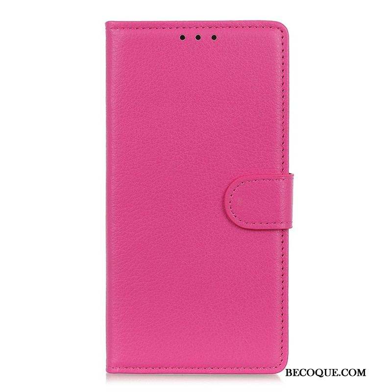 Housse Samsung Galaxy S22 Plus 5G Cuir Litchi Traditionnel