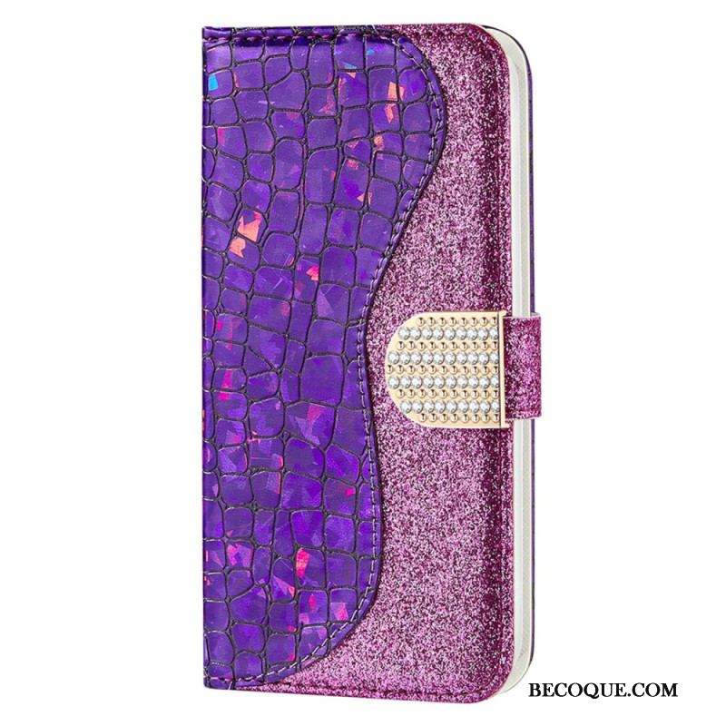 Housse Samsung Galaxy S23 5G Croco Diamants