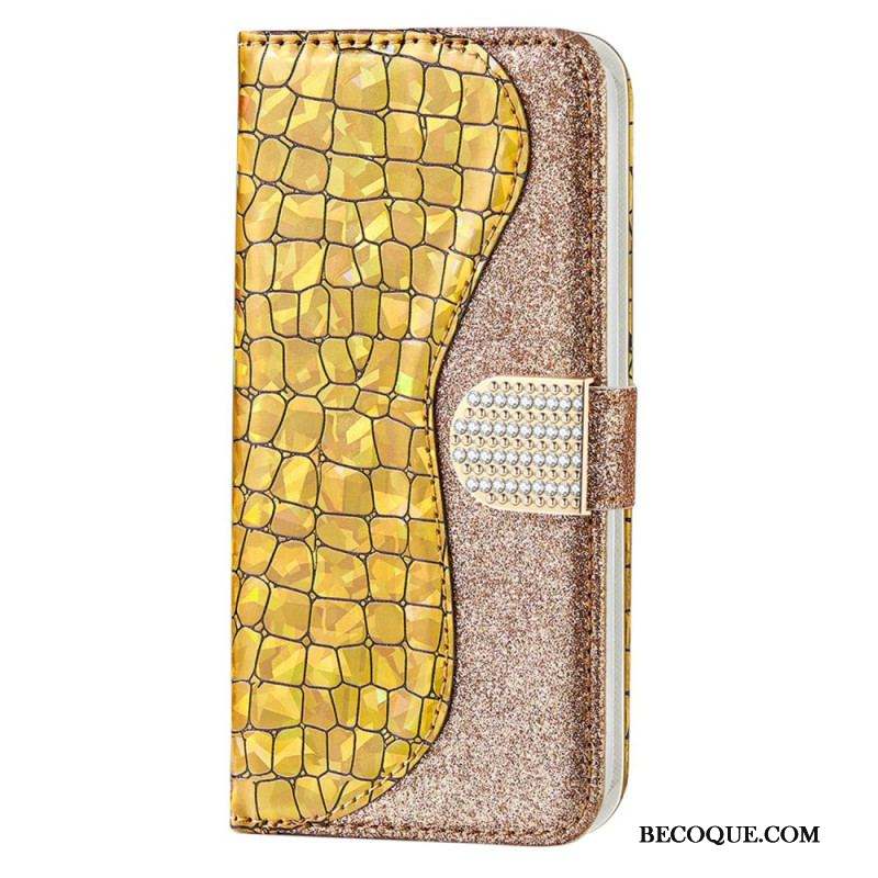 Housse Samsung Galaxy S23 5G Croco Diamants