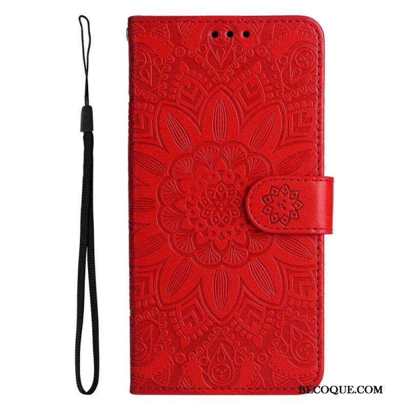 Housse Samsung Galaxy S23 5G Mandala Soleil avec Lanière