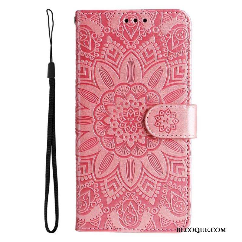 Housse Samsung Galaxy S23 5G Mandala Soleil avec Lanière