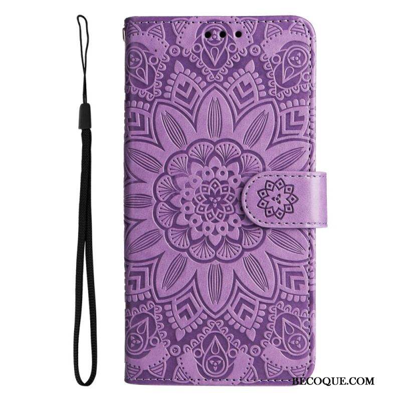 Housse Samsung Galaxy S23 5G Mandala Soleil avec Lanière