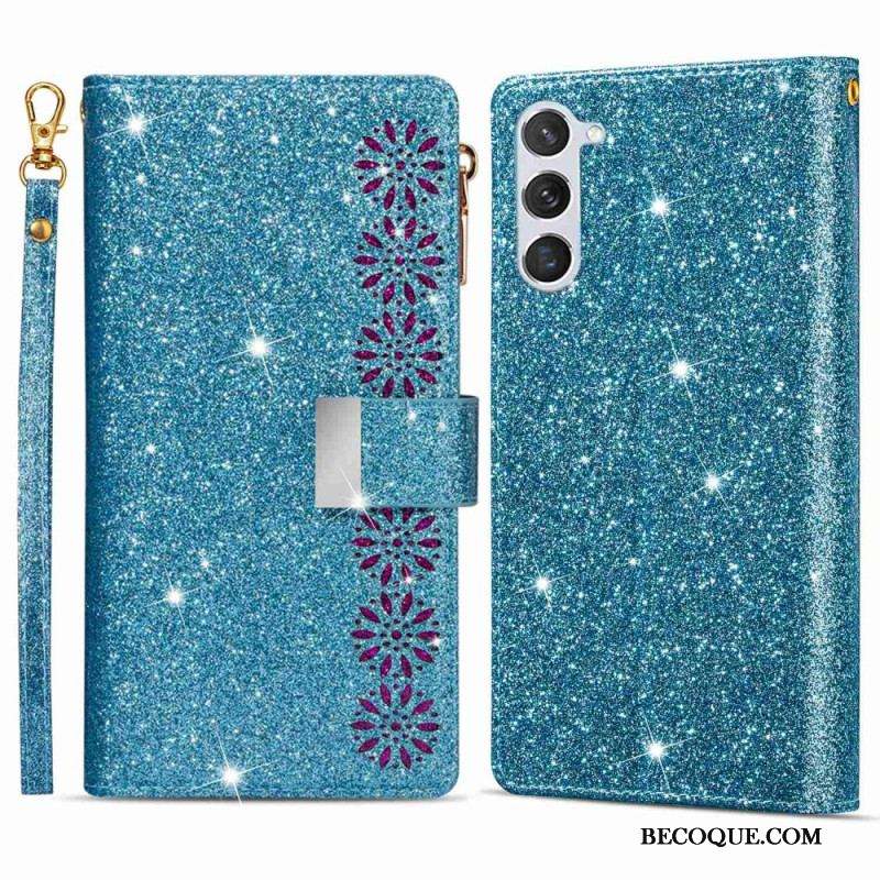 Housse Samsung Galaxy S23 5G Paillettes Portefeuille