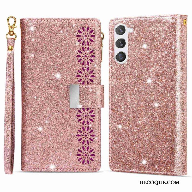 Housse Samsung Galaxy S23 5G Paillettes Portefeuille